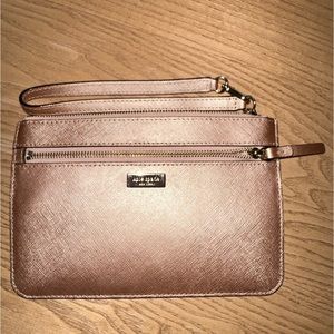 Kate Spade Rose Gold Textured Leather "Newbury Lane" Wristlet